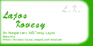 lajos kovesy business card